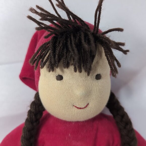 Kathe Kruse Vintage Plush Doll Red Brown Braids Wool Soft Body Hat Waldorf 13" - Picture 2 of 11
